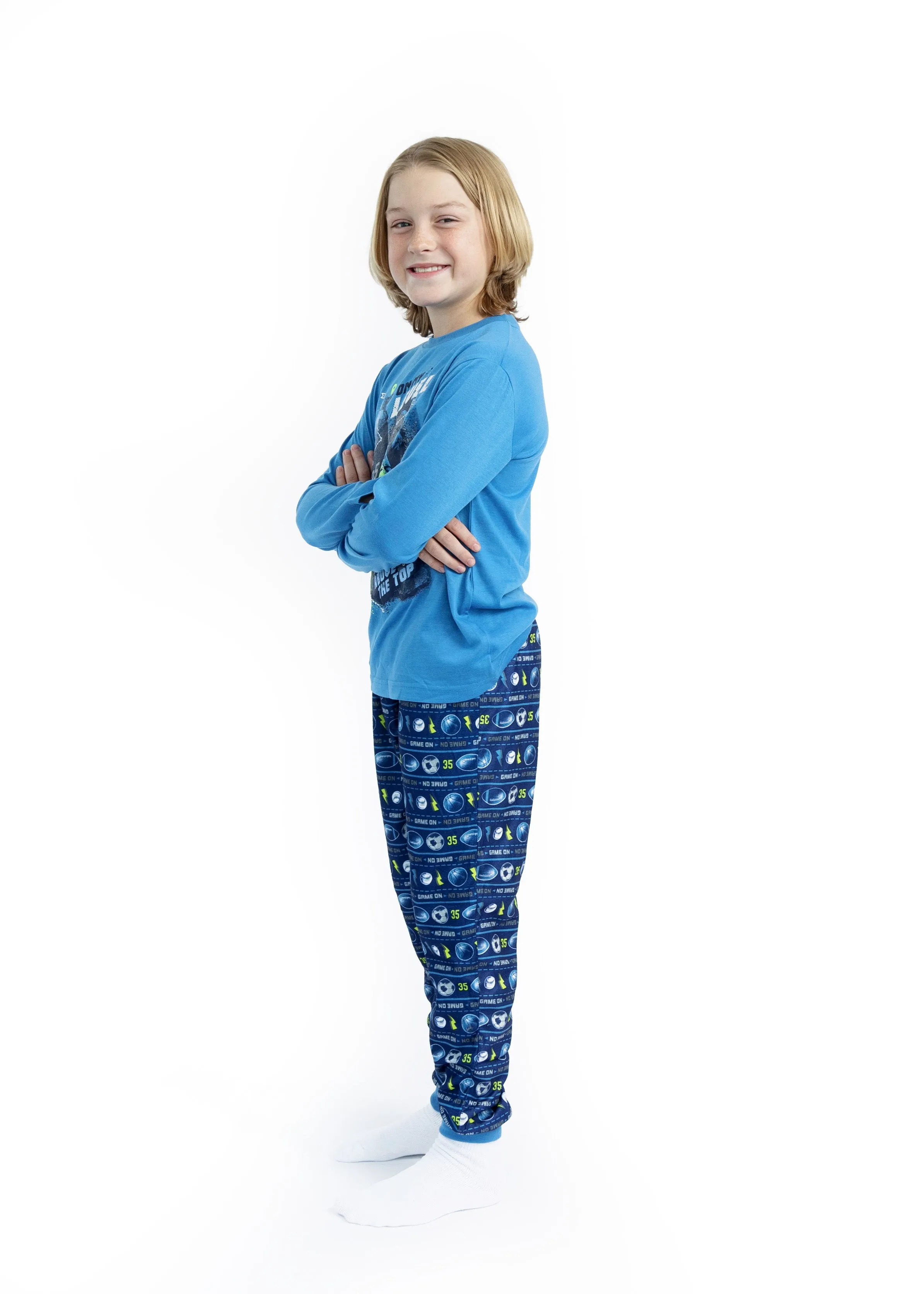 Boys My Level Brushed Jersey 2-Piece Pajama Sleep Set