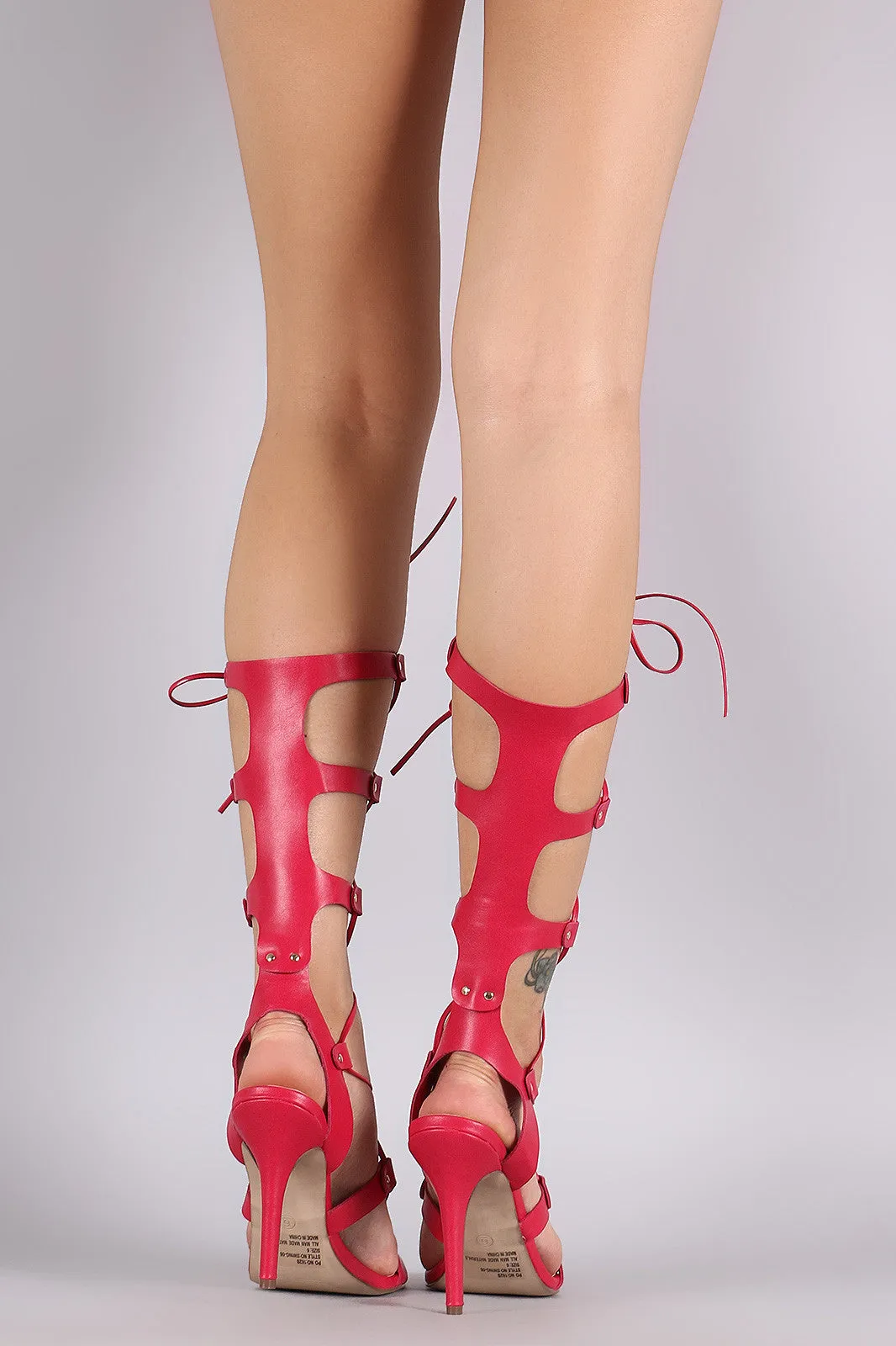 Breckelle Strappy Lace-Up Stiletto Heel