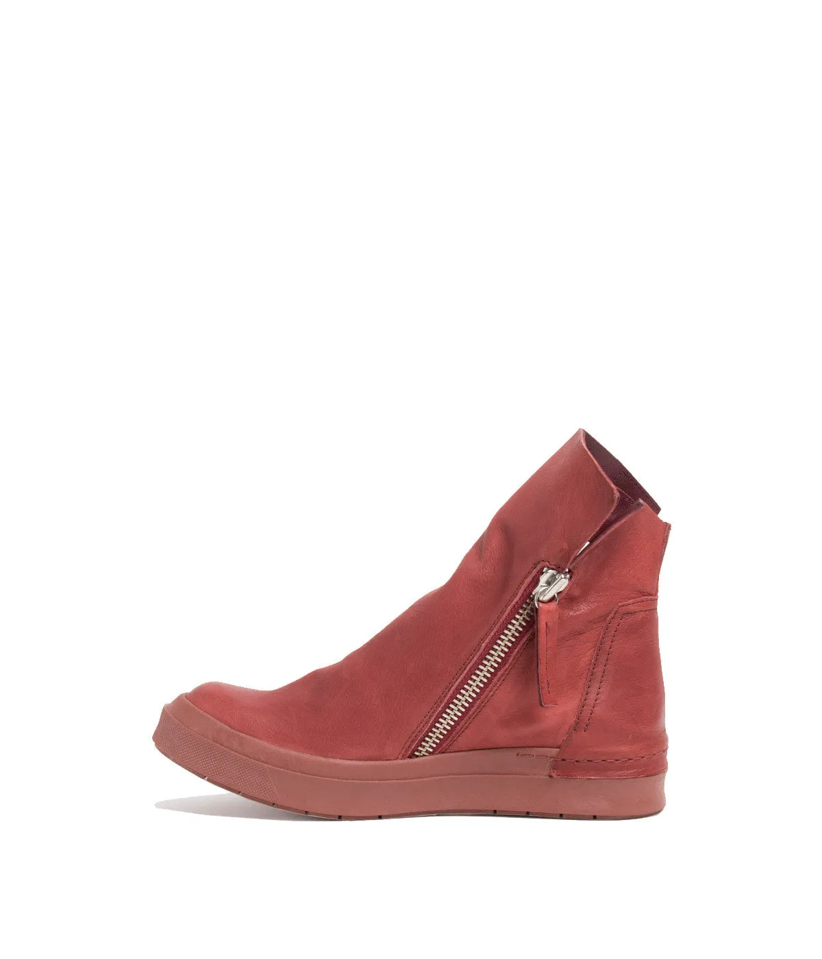 Burgundy Pink Side Zip Boots