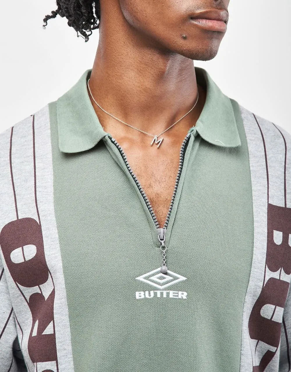 Butter Goods x Umbro Athletica S/S Polo Shirt - Sage