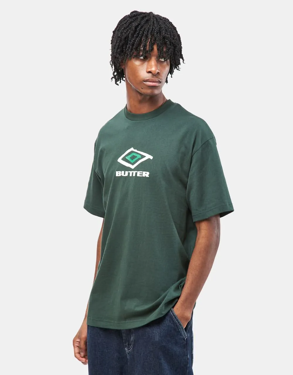 Butter Goods x Umbro Ball T-Shirt - Dark Forest