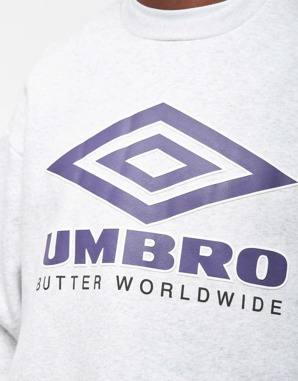 Butter Goods x Umbro Diamond Logo Crewneck - Ash