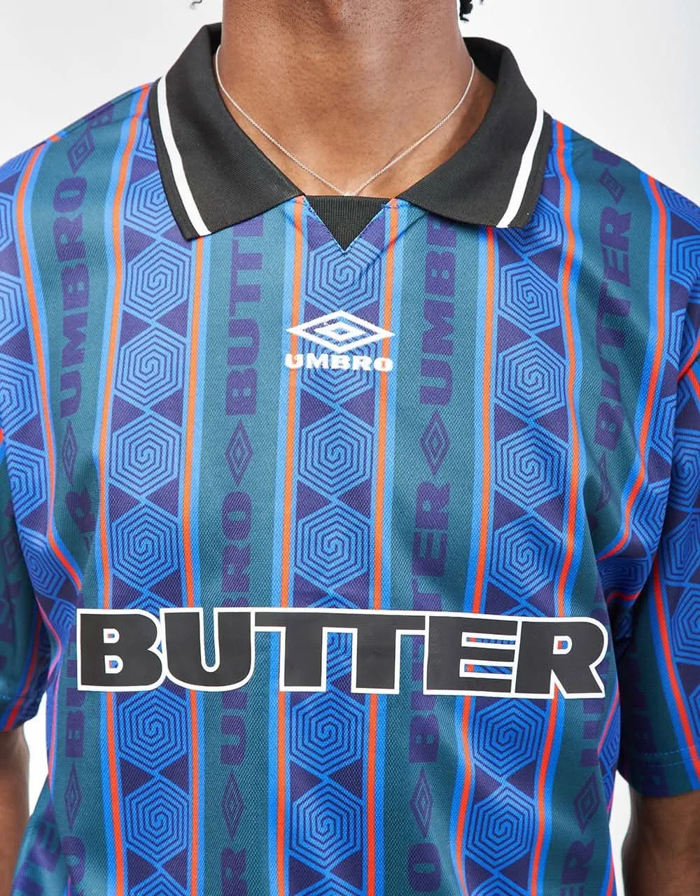 Butter Goods x Umbro Vert Jersey - Forest/Cobalt