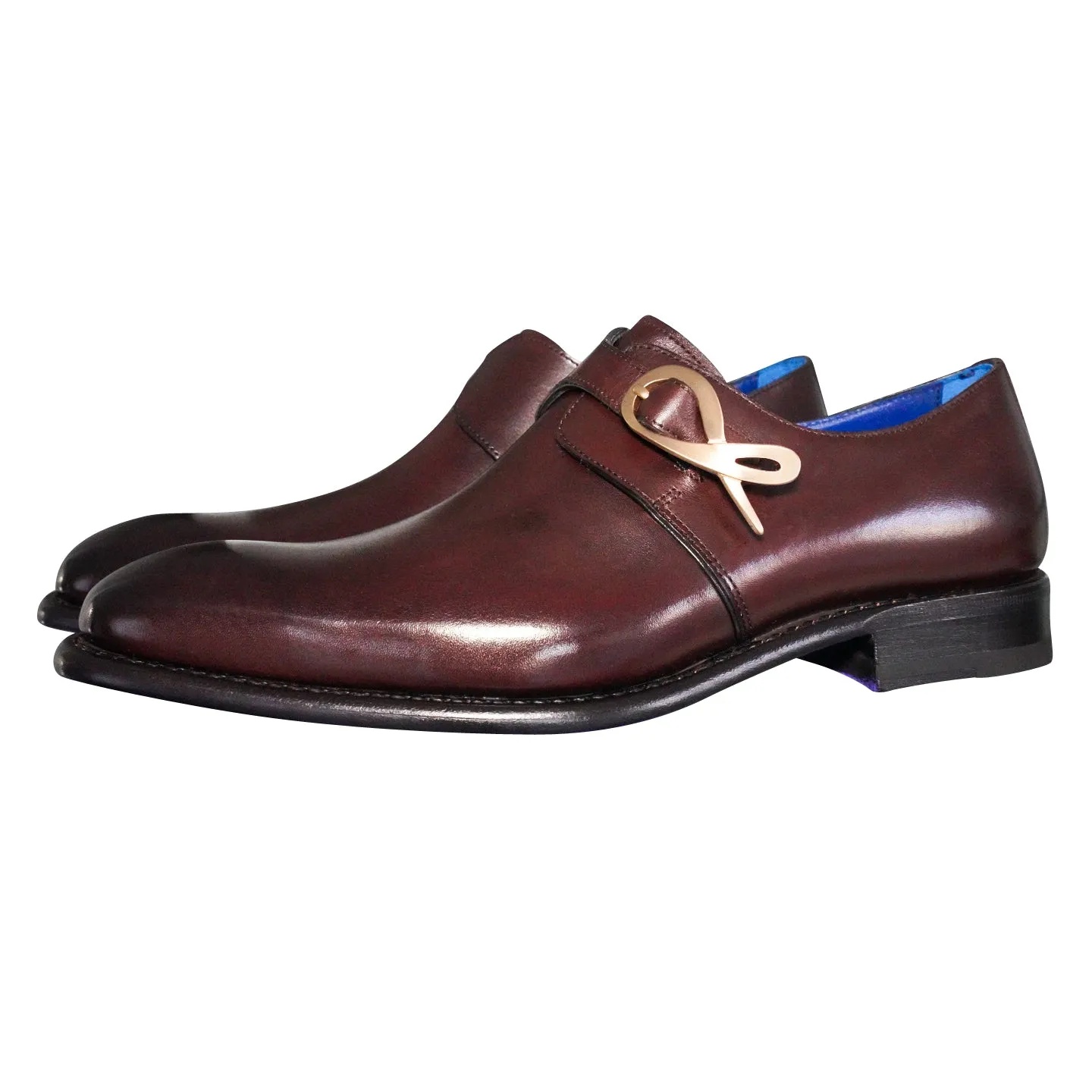 Cacao With Yellow Gold Hardware Monk Strap