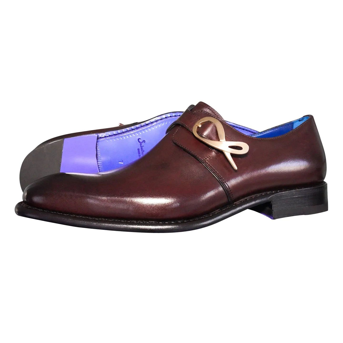 Cacao With Yellow Gold Hardware Monk Strap