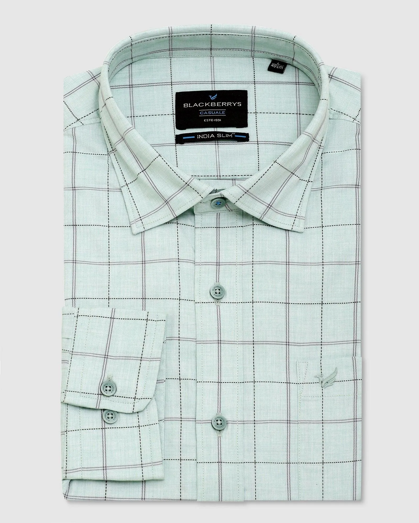 Casual Mint Check Shirt - Borj