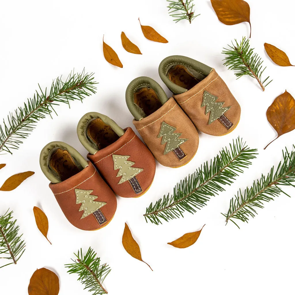 Chestnut & Wood Pine Fir Trees Leather Shoes  Baby and Toddler