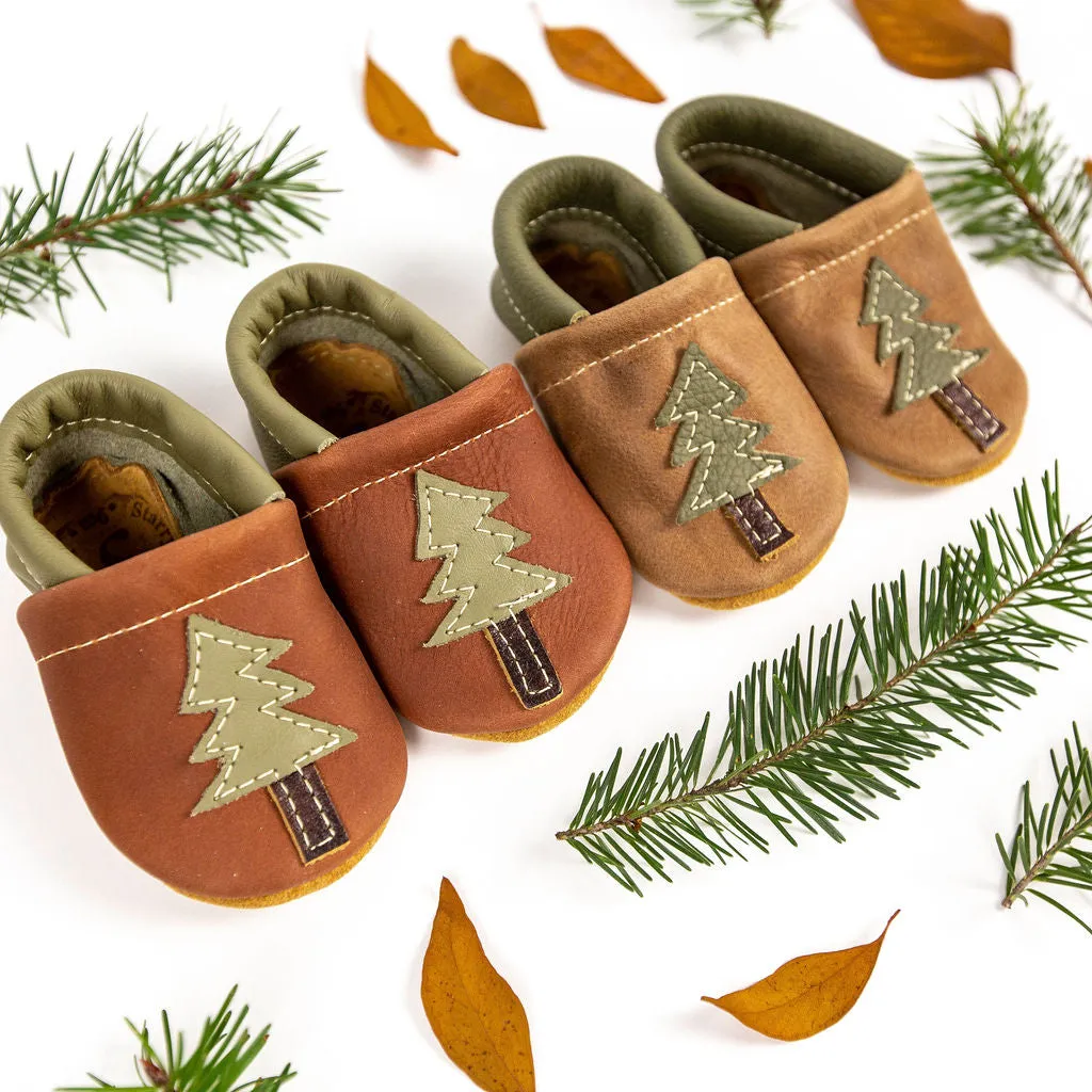 Chestnut & Wood Pine Fir Trees Leather Shoes  Baby and Toddler