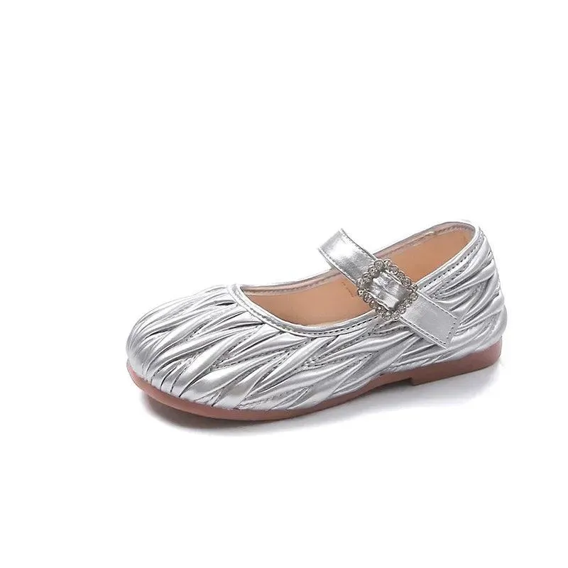 Children's Casual Shoes - Girls Elegant Flat Pleated - Design TSS272