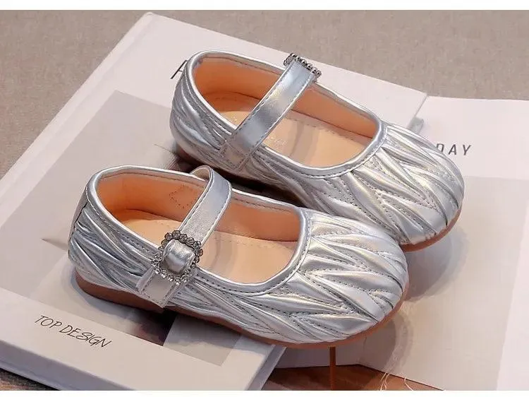 Children's Casual Shoes - Girls Elegant Flat Pleated - Design TSS272