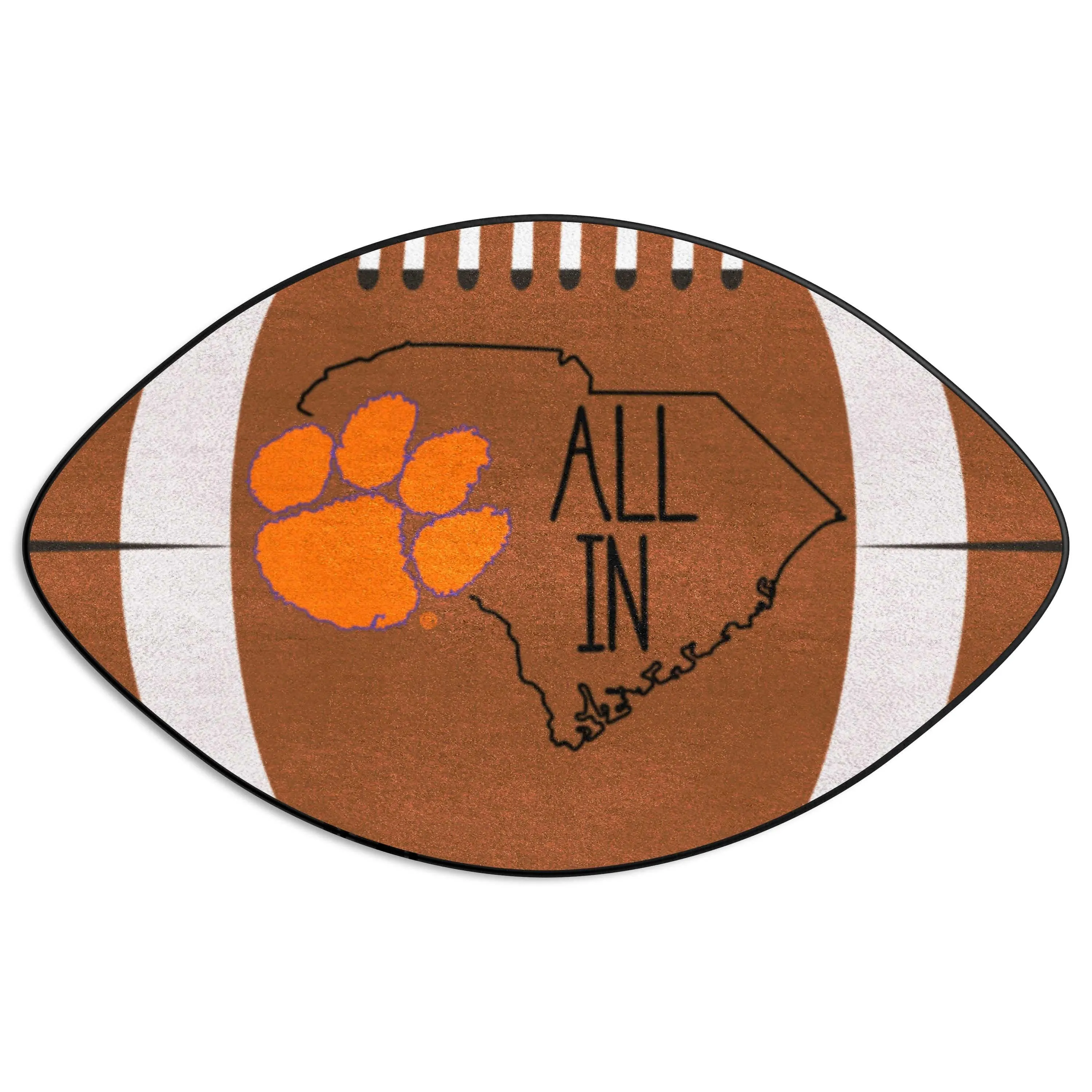 Clemson Tigers Southern Style Football Rug - 20.5in. x 32.5in.