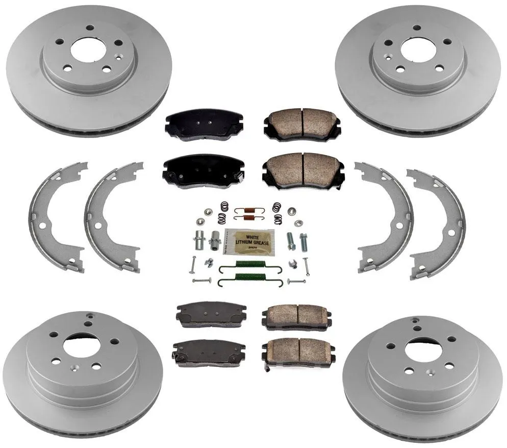 Coated Brake Rotors Brake Pads Shoes Spring Kit For Chevrolet Equinox 2010-2017