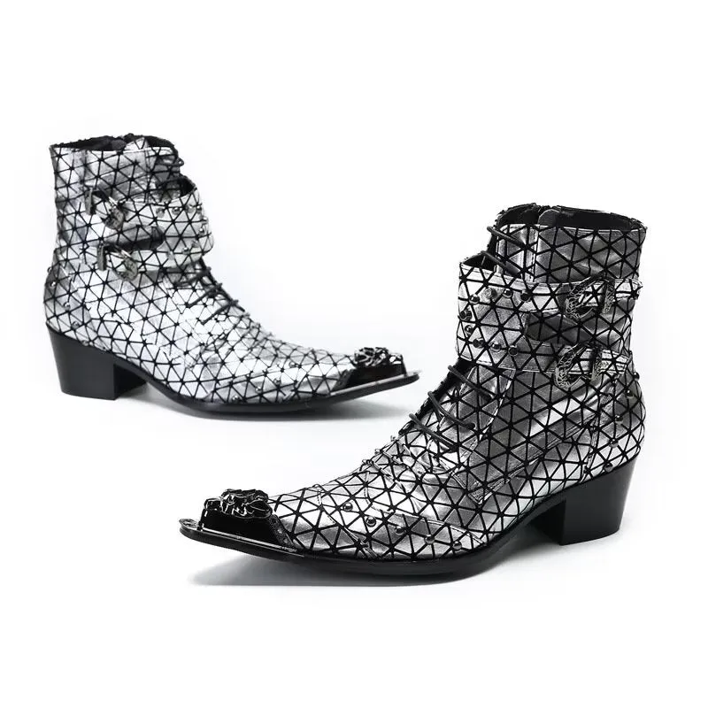 Contemporary Men's Pointed-Toe Ankle Boots