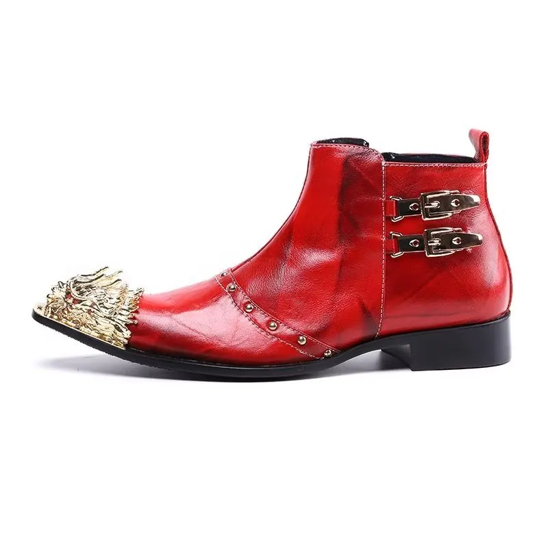 CrocLuxe Exquisite Croc-Texture Leather Dress Boots