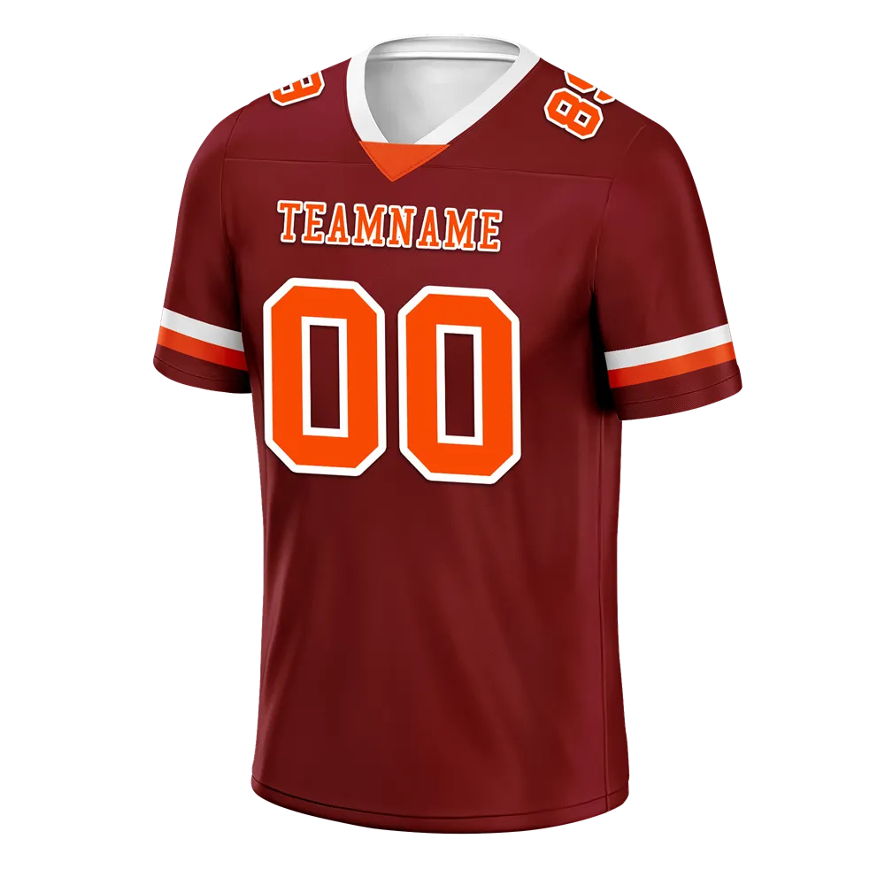 Custom Brown Classic Style Orange Personalized Authentic Football Jersey FBJ02-bc0f00d