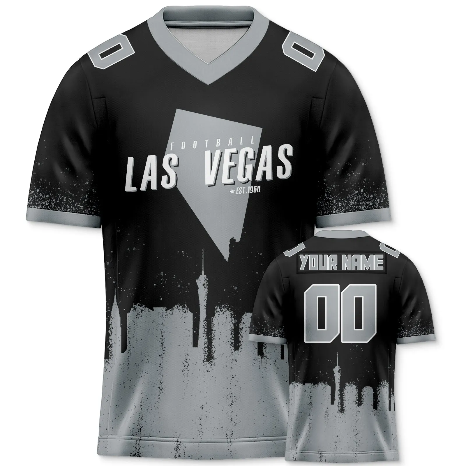 Custom Football Jersey Las Vegas Raiders City Map Graffiti Shirt Unisex Personalized Name and Number for Men Women Youth Football Fans Gift