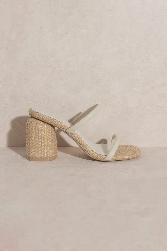 D-Margaret-Raffia High Heel Mules