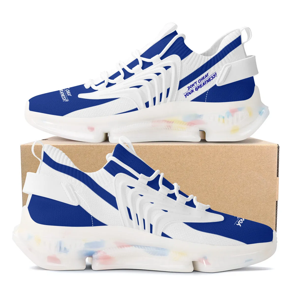 DCYG X2 Royal Blue  & White , Air Max React Sneakers - White