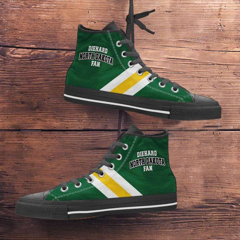 Diehard North Dakota Fan Canvas High Top Shoes