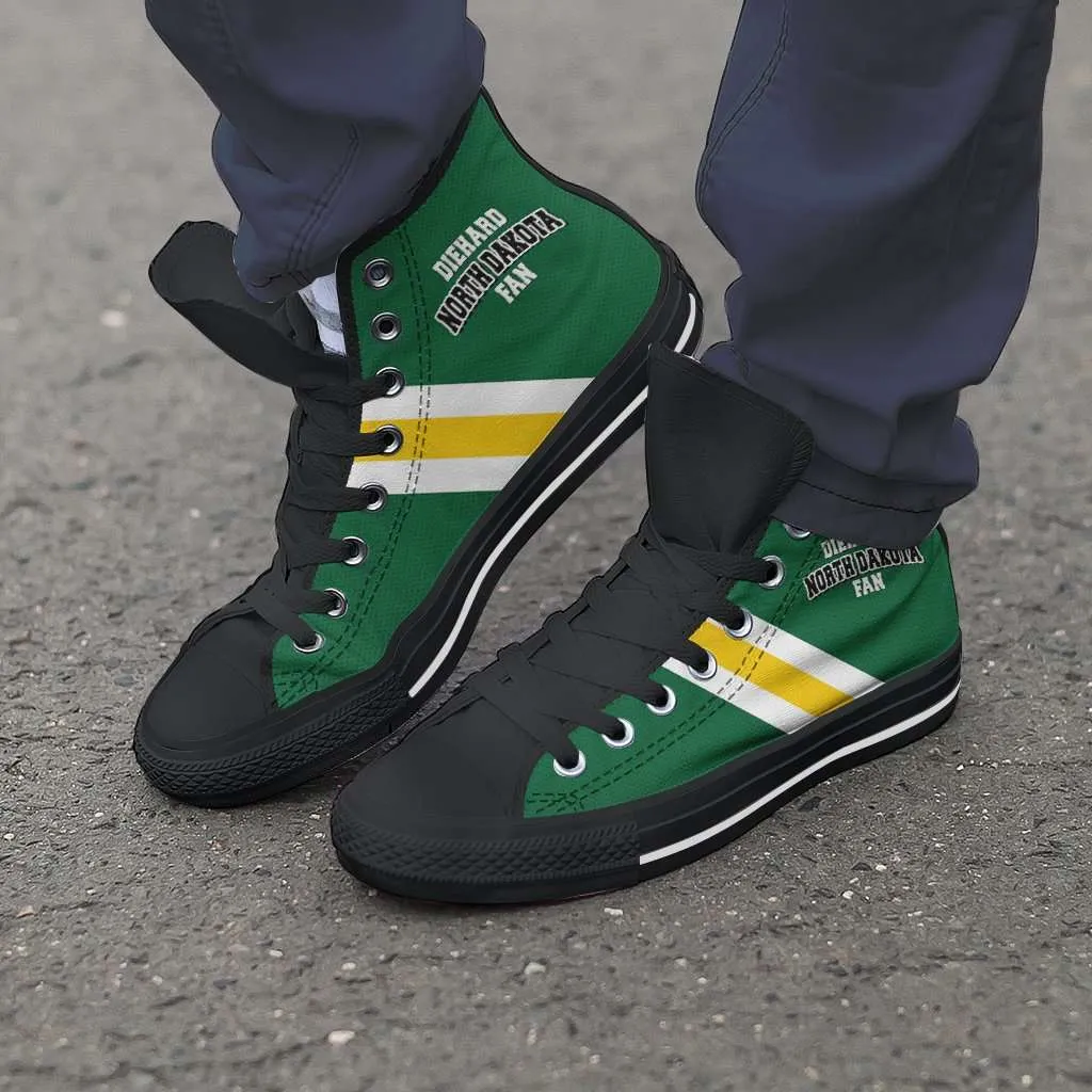 Diehard North Dakota Fan Canvas High Top Shoes