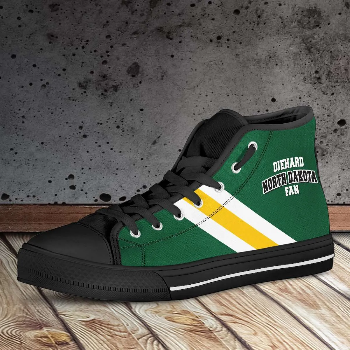 Diehard North Dakota Fan Canvas High Top Shoes