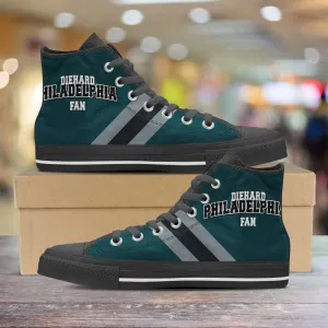 Diehard Philadelphia Fan Canvas High Top Shoes