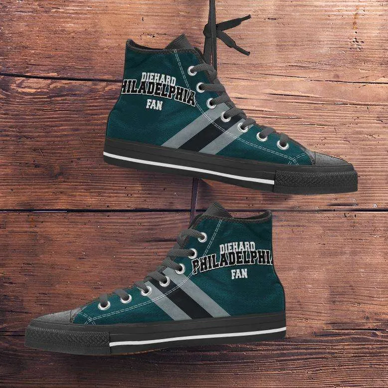 Diehard Philadelphia Fan Canvas High Top Shoes