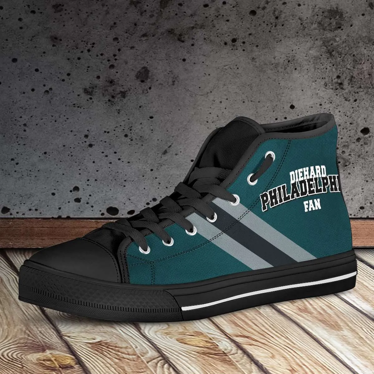 Diehard Philadelphia Fan Canvas High Top Shoes