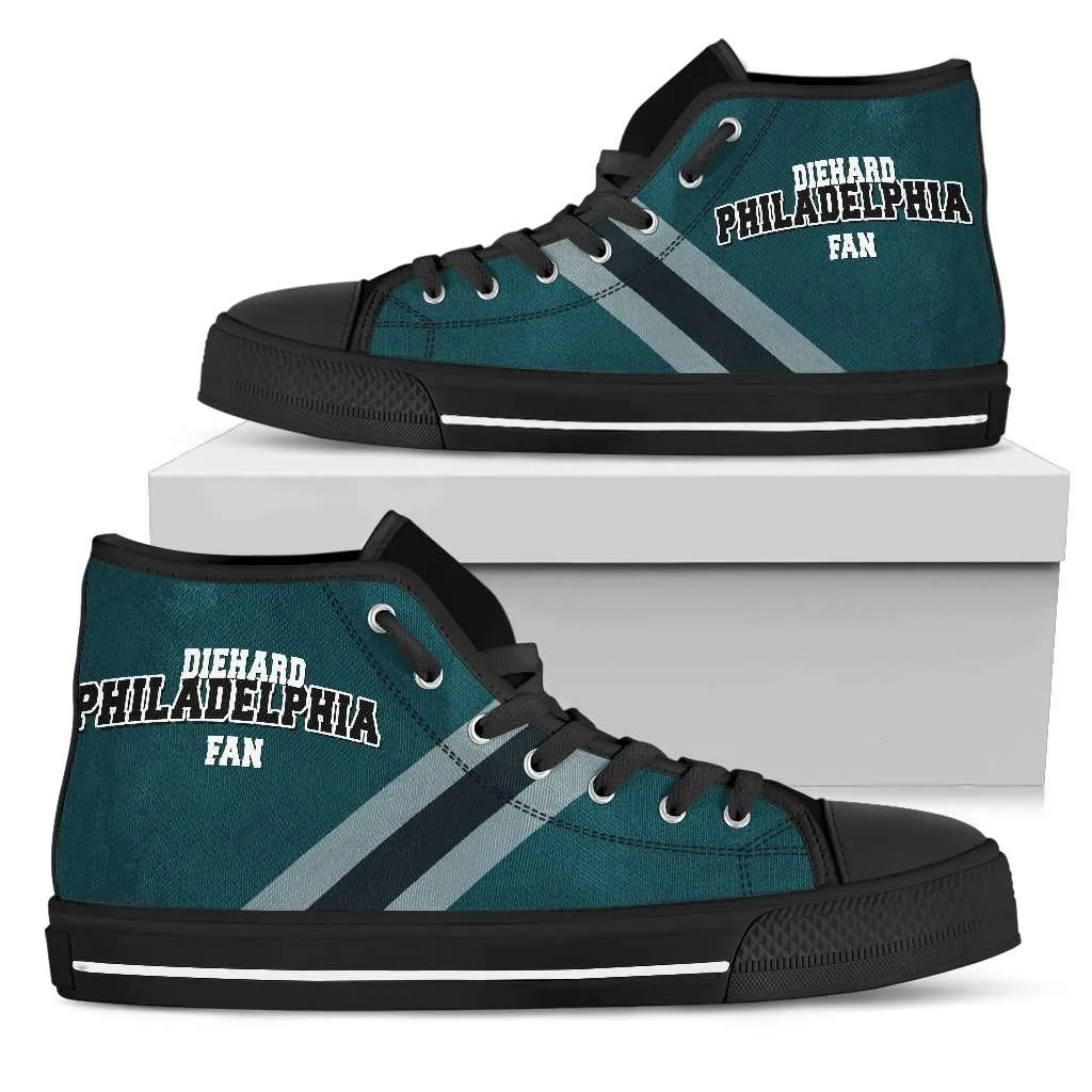 Diehard Philadelphia Fan Canvas High Top Shoes