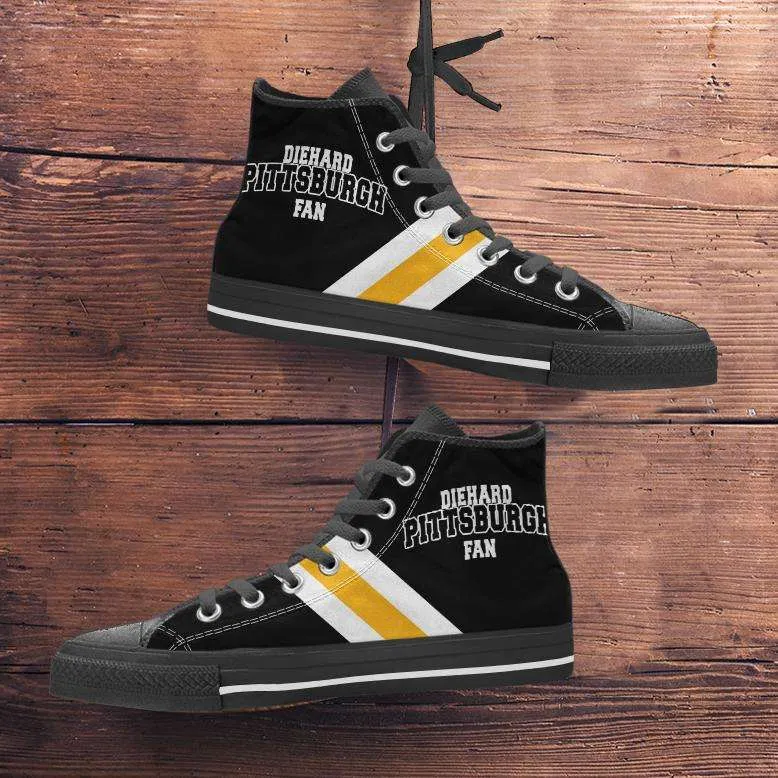 Diehard Pittsburgh Fan Canvas High Top Shoes