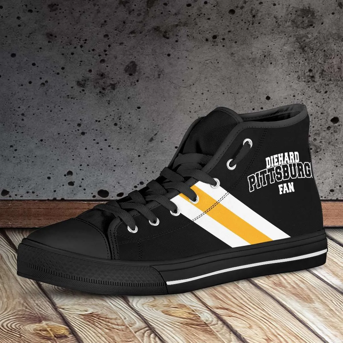 Diehard Pittsburgh Fan Canvas High Top Shoes