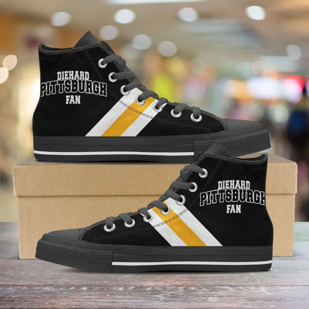 Diehard Pittsburgh Fan Canvas High Top Shoes