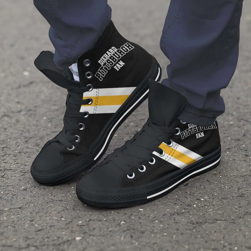 Diehard Pittsburgh Fan Canvas High Top Shoes