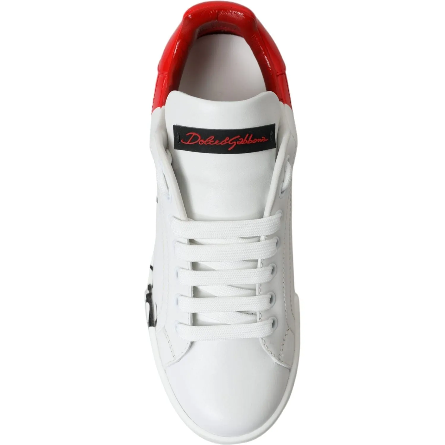 Dolce & Gabbana Elegant White Leather Portofino Sneakers