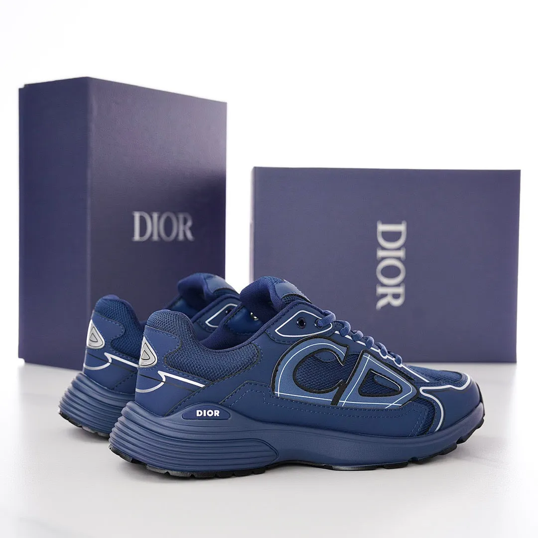 DOR B30  Deep Blue Mesh and Technical Fabric Sneakers -115