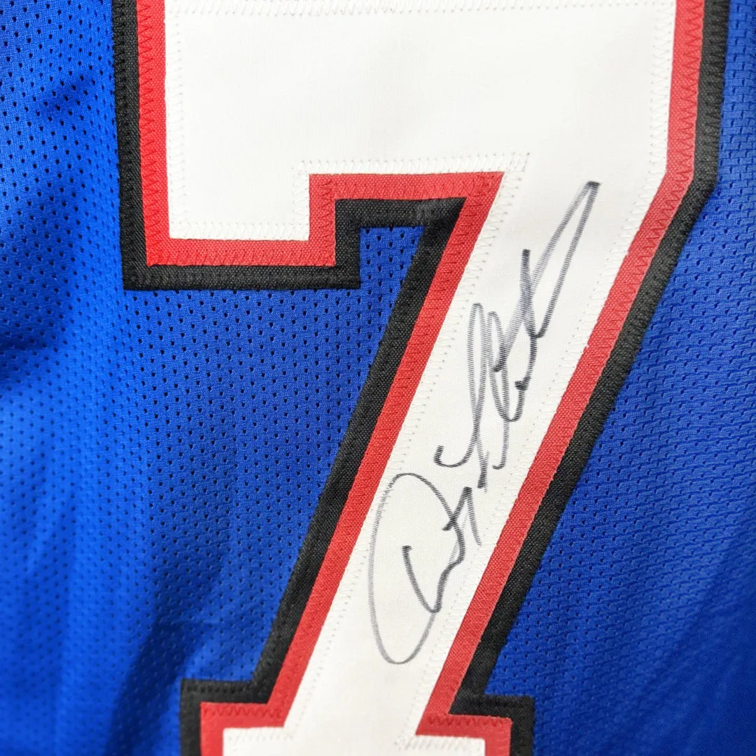 Doug Flutie Signed Buffalo Blue Football Jersey (Beckett)