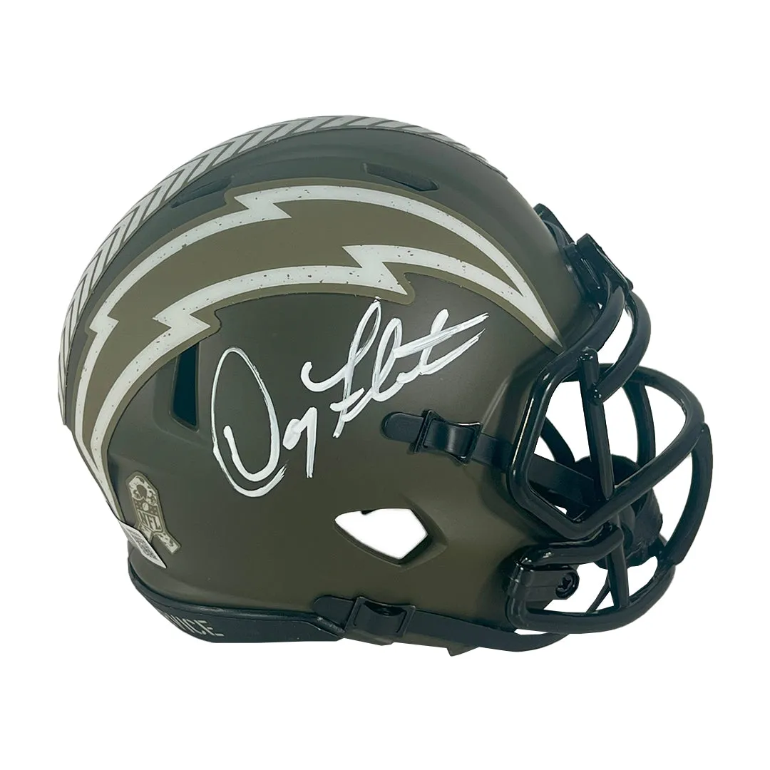 Doug Flutie Signed Los Angeles Chargers Salute to Service Speed Mini Football Helmet (Beckett)