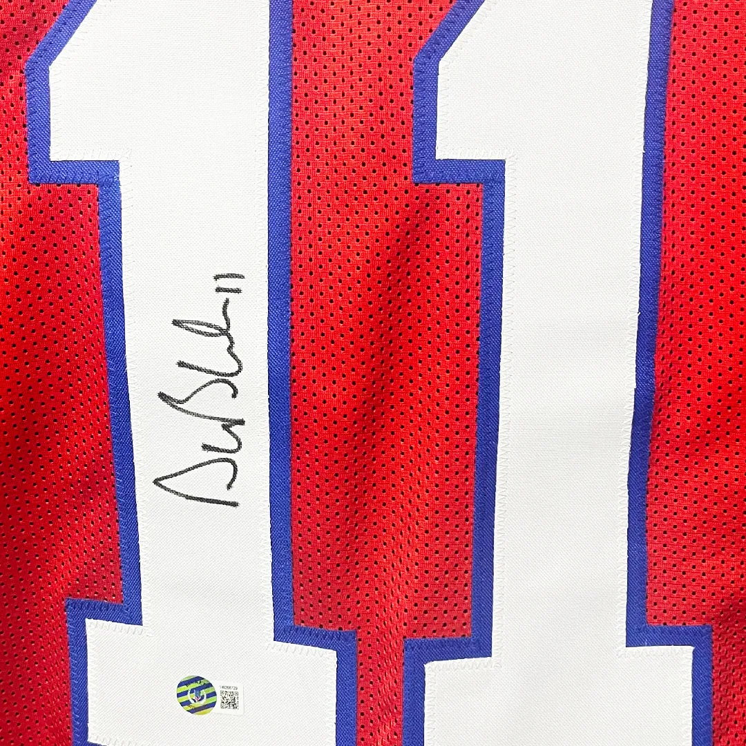 Drew Bledsoe Signed New England Red Football Jersey (Beckett)