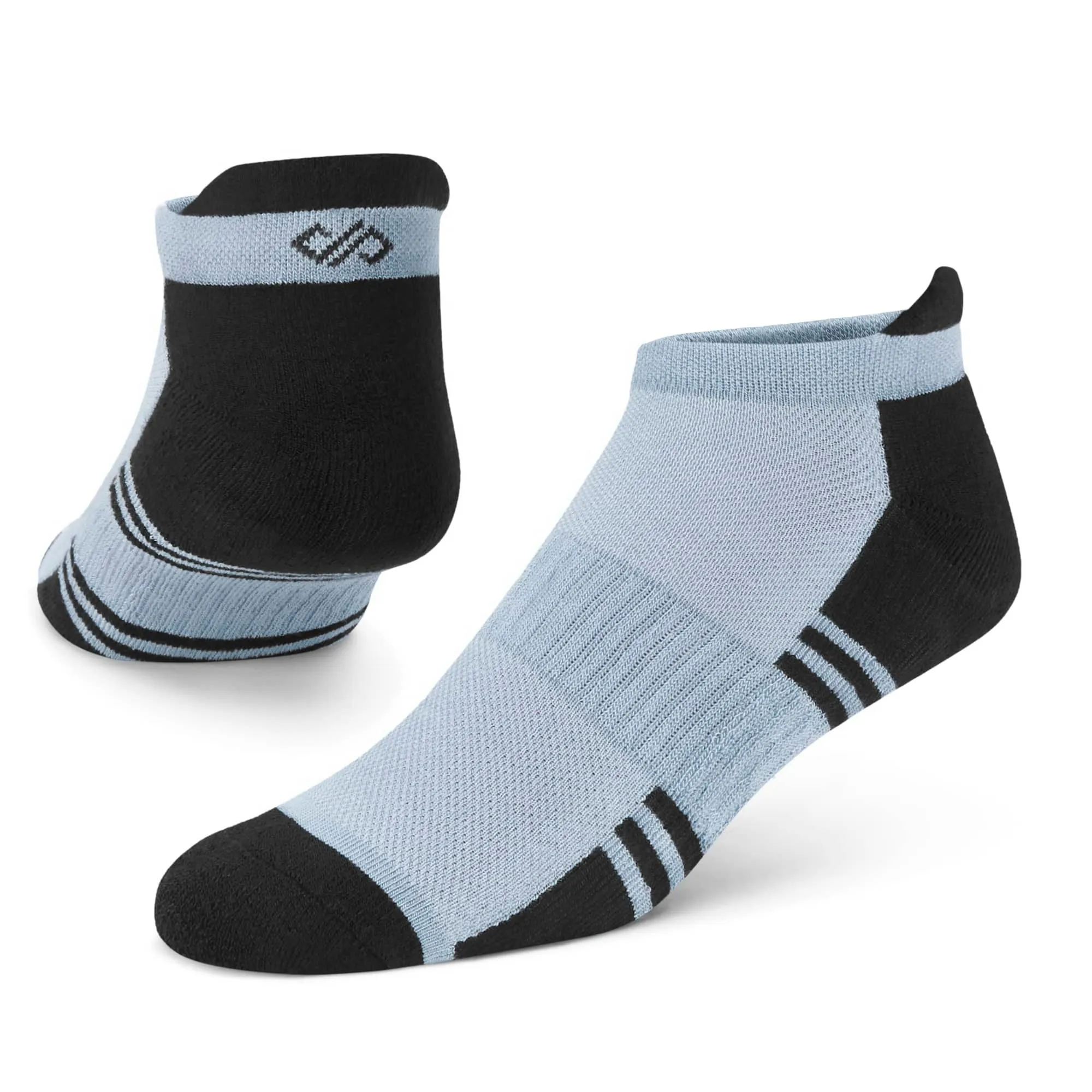 Dual Solid Grey/Black Bamboo Unisex Ankle Length Socks