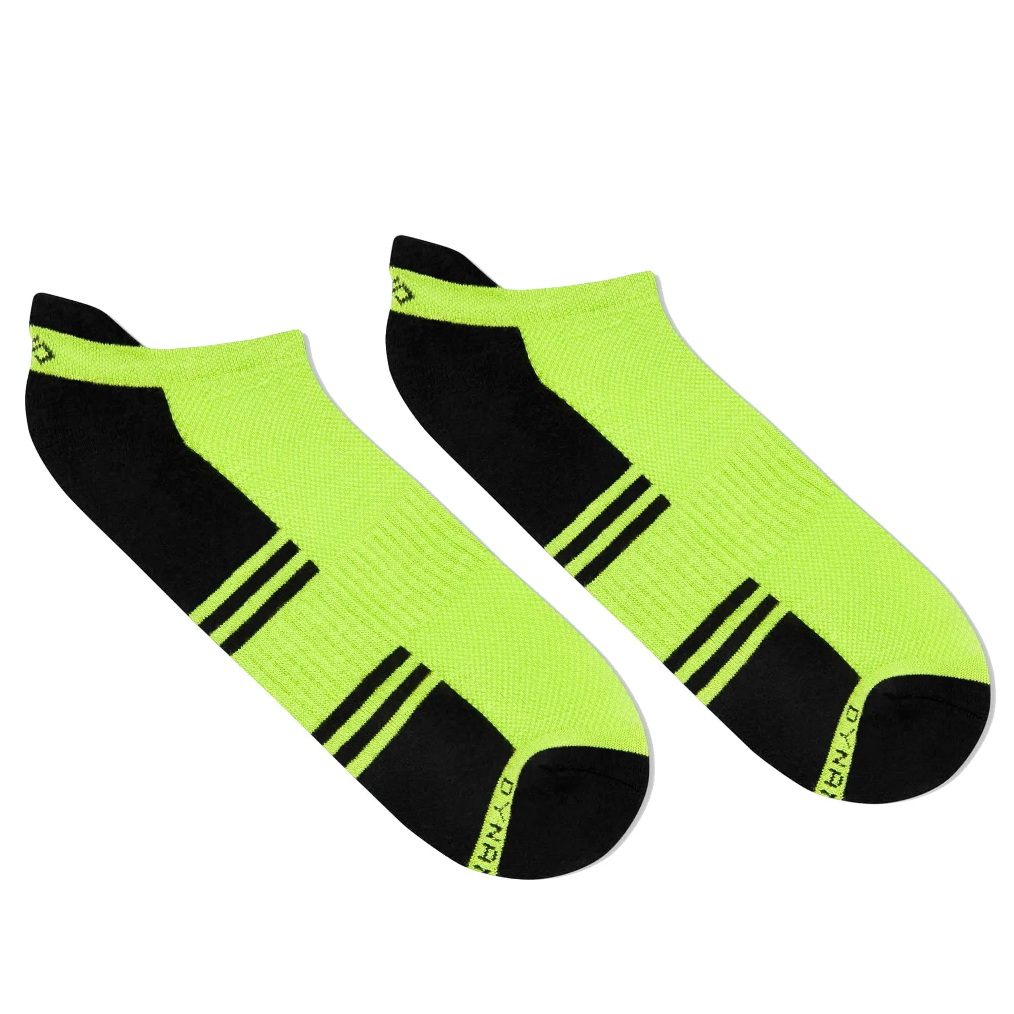 Dual Solid Neon Green/Black Bamboo Unisex Ankle Length Socks