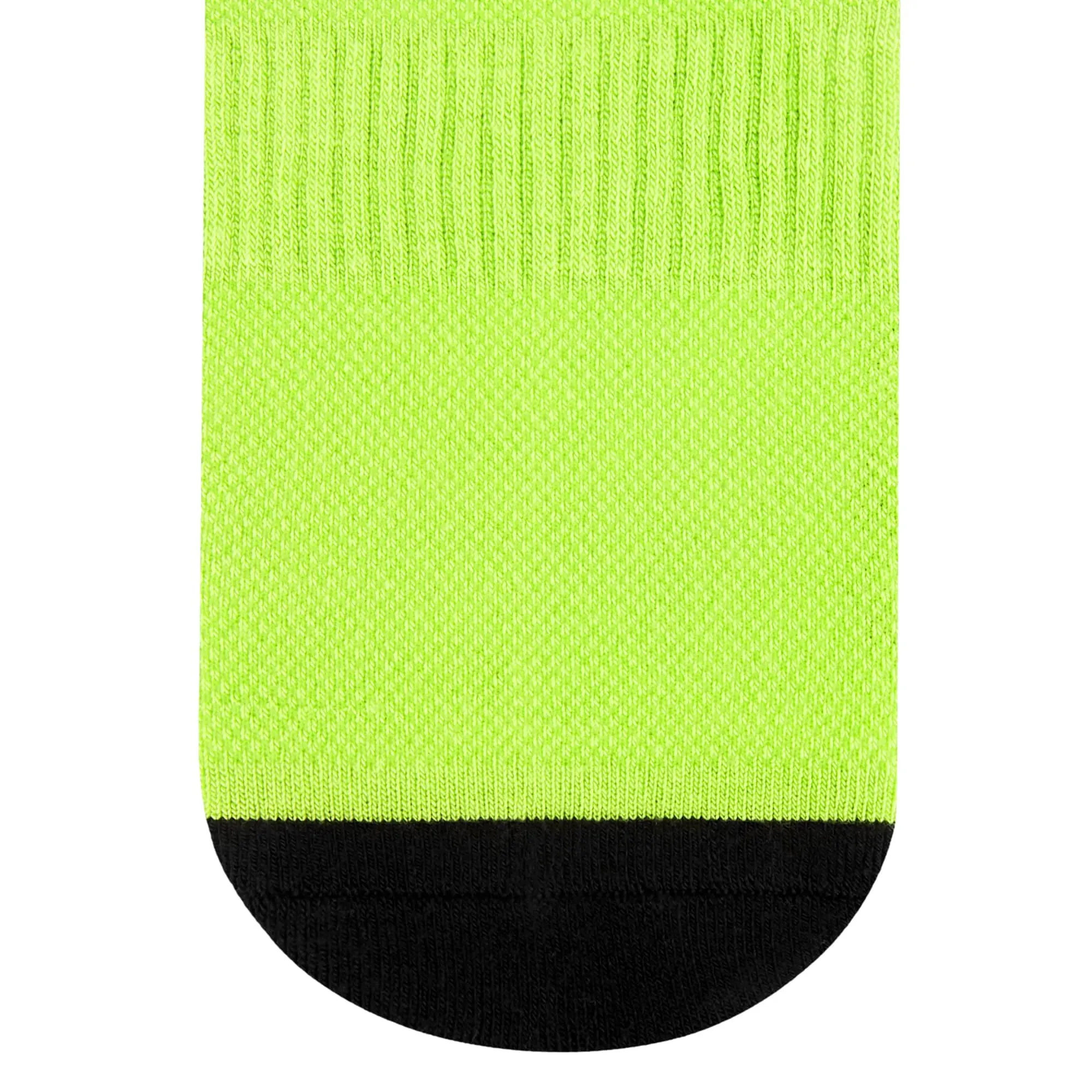 Dual Solid Neon Green/Black Bamboo Unisex Ankle Length Socks