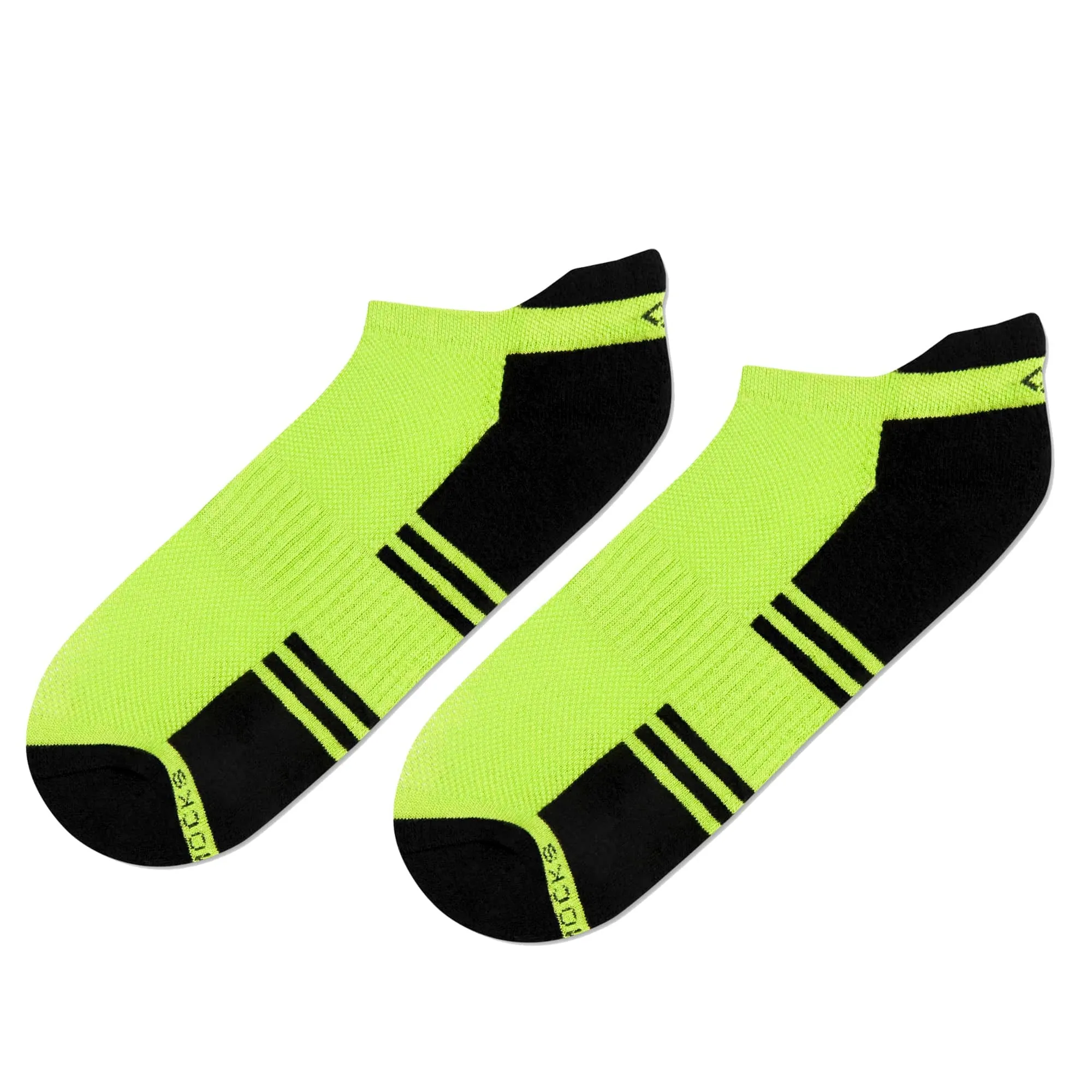 Dual Solid Neon Green/Black Bamboo Unisex Ankle Length Socks