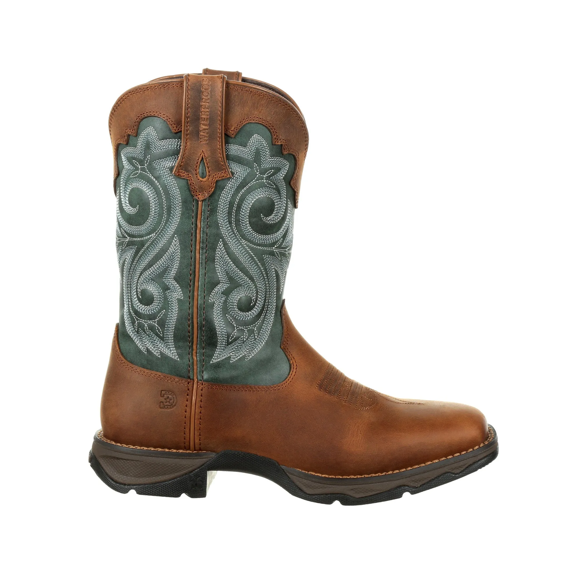 Durango Womens Brown Evergreen Leather Rebel WP Cowboy Boots