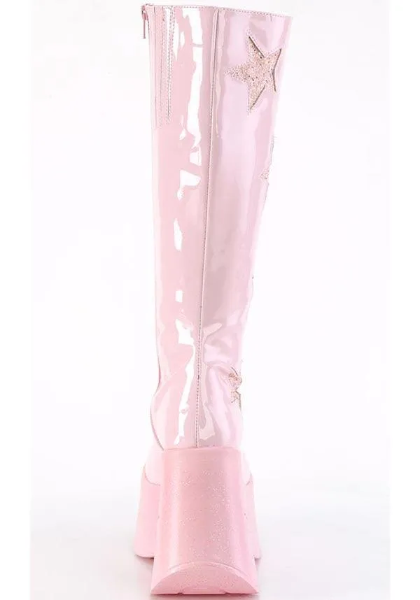 DYNAMITE-218 [Baby Pink Pat] | PLATFORM BOOTS [PREORDER]