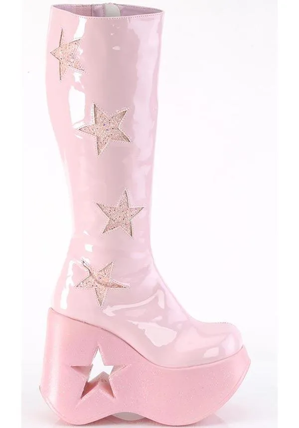 DYNAMITE-218 [Baby Pink Pat] | PLATFORM BOOTS [PREORDER]