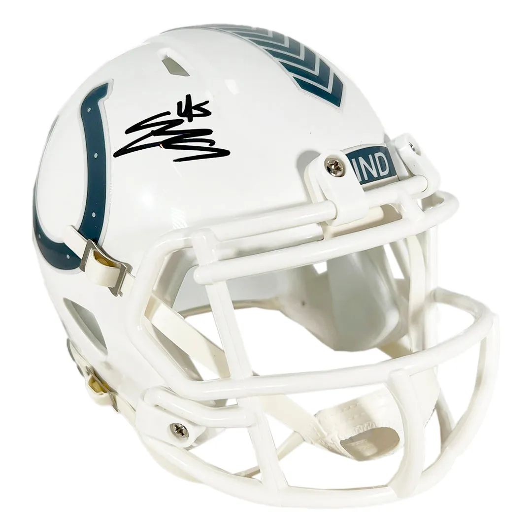 EJ Speed Signed Indianapolis Colts Salute to Service 2024 Mini Football Helmet (Beckett)