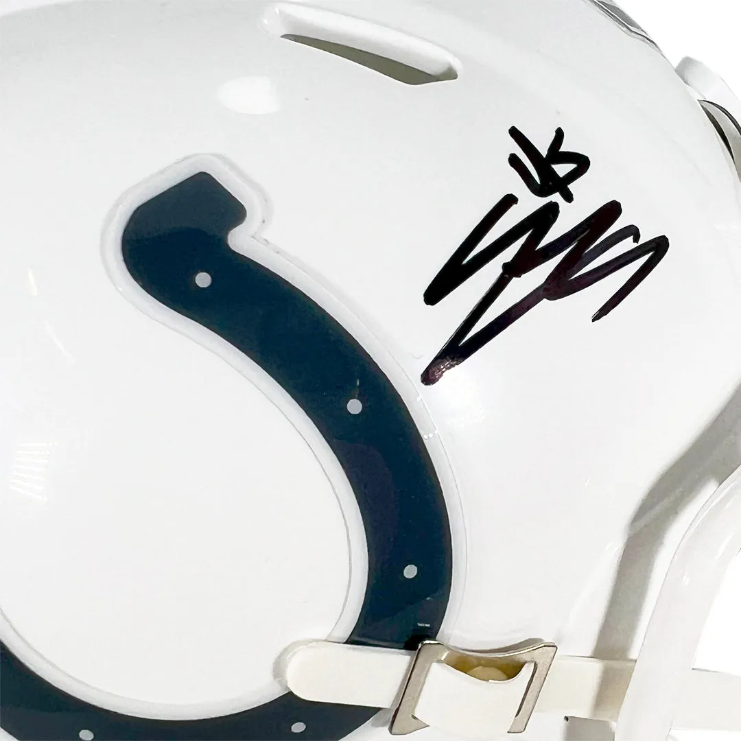 EJ Speed Signed Indianapolis Colts Salute to Service 2024 Mini Football Helmet (Beckett)