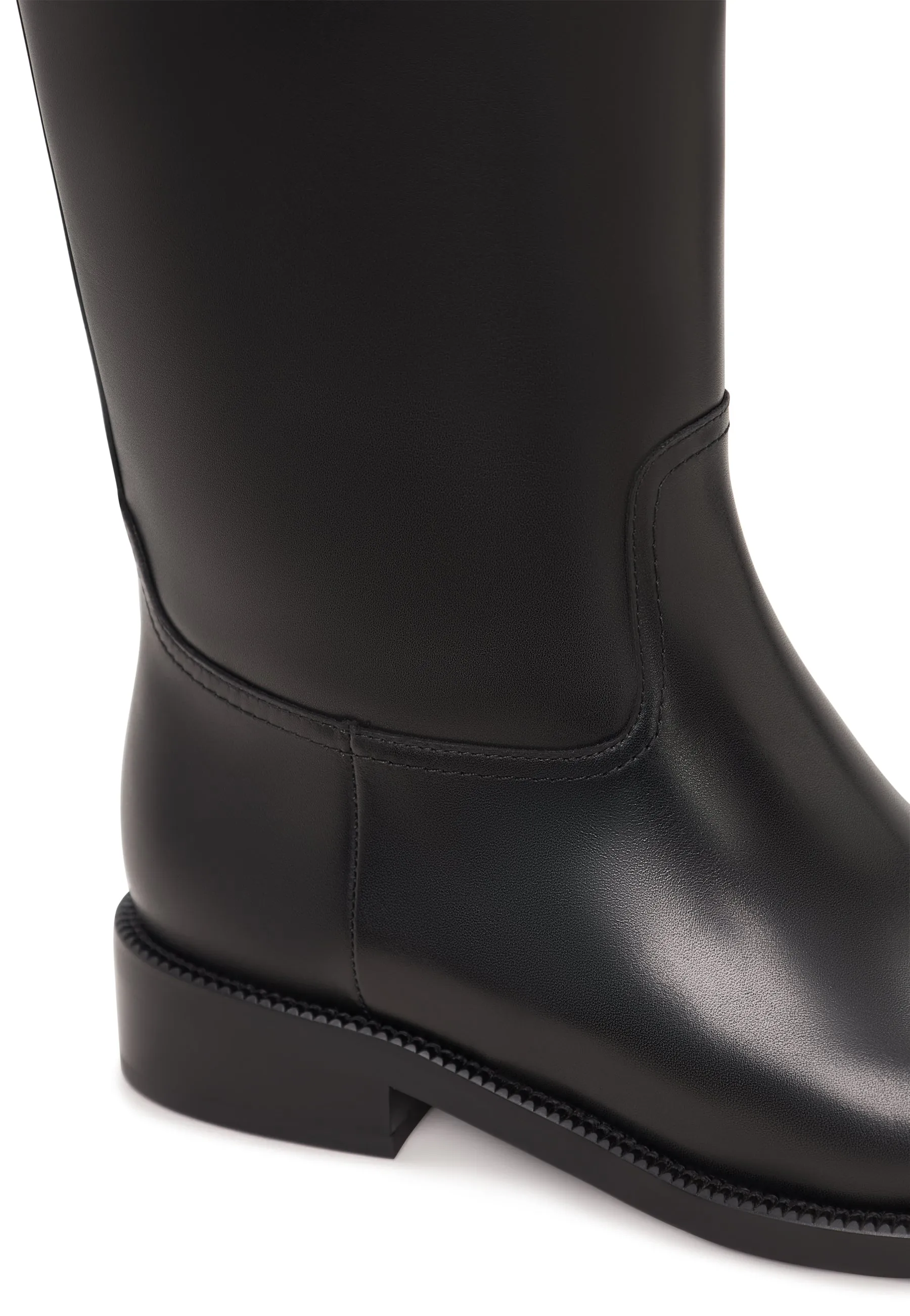 Elegant Riding Boots with Buckle Detail Zoe - Black