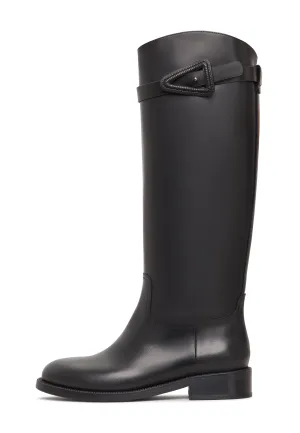 Elegant Riding Boots with Buckle Detail Zoe - Black