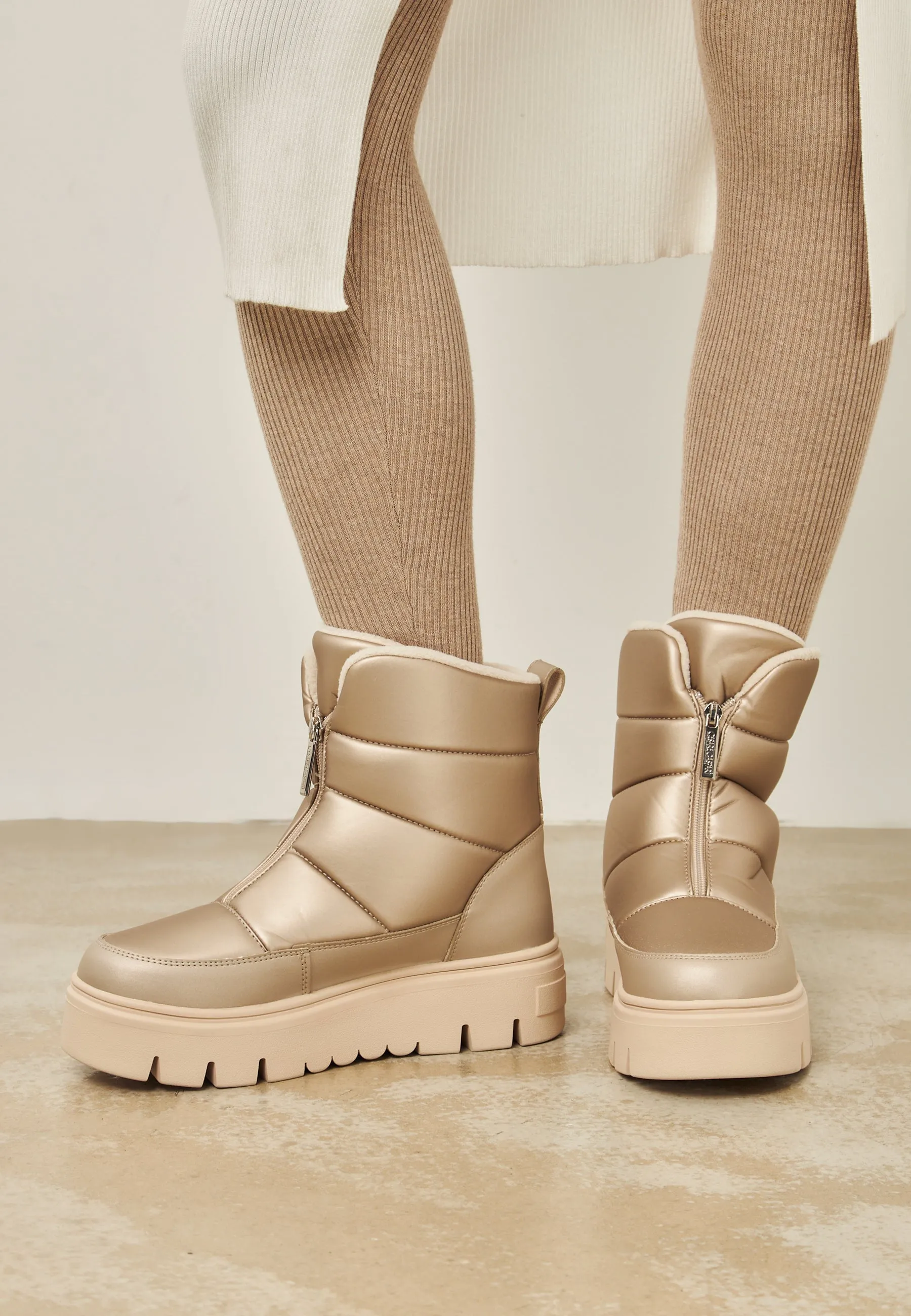 Elegant Winter Snow Boots - Beige